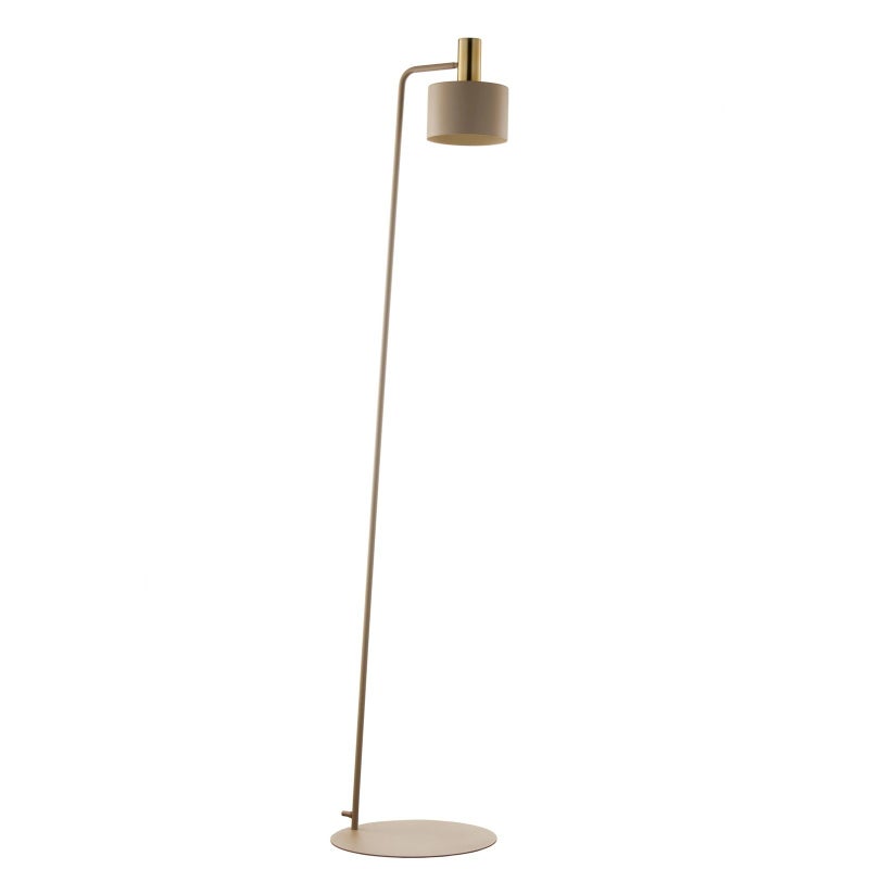 Lampa podłogowa elegancka beżowo-złota klosz walec 1xE27 15W VITRUM GOLD Sigma Lighting