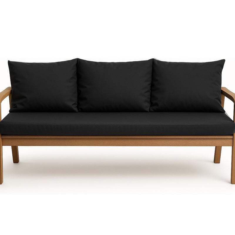 Poduszka ogrodowa na ławkę 160x60x50cm poduszka na meble ogrodowe czarna, poduszka na balkon taras, poducha ogrodowa na huśtawkę