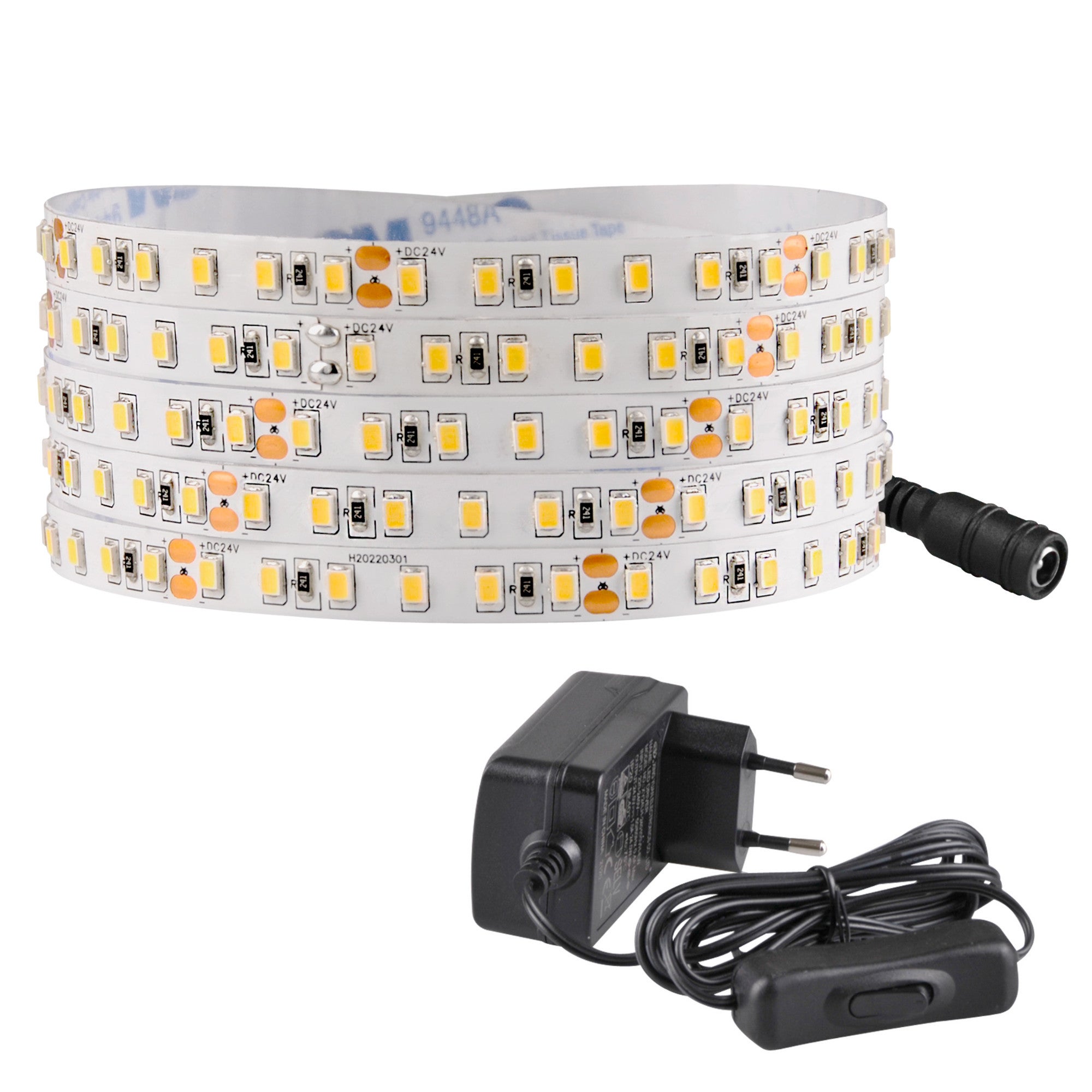 Zestaw taśma LED 24V 3m IP20 4000K zasilacz, włącznik ON/OFF 319166 Polux