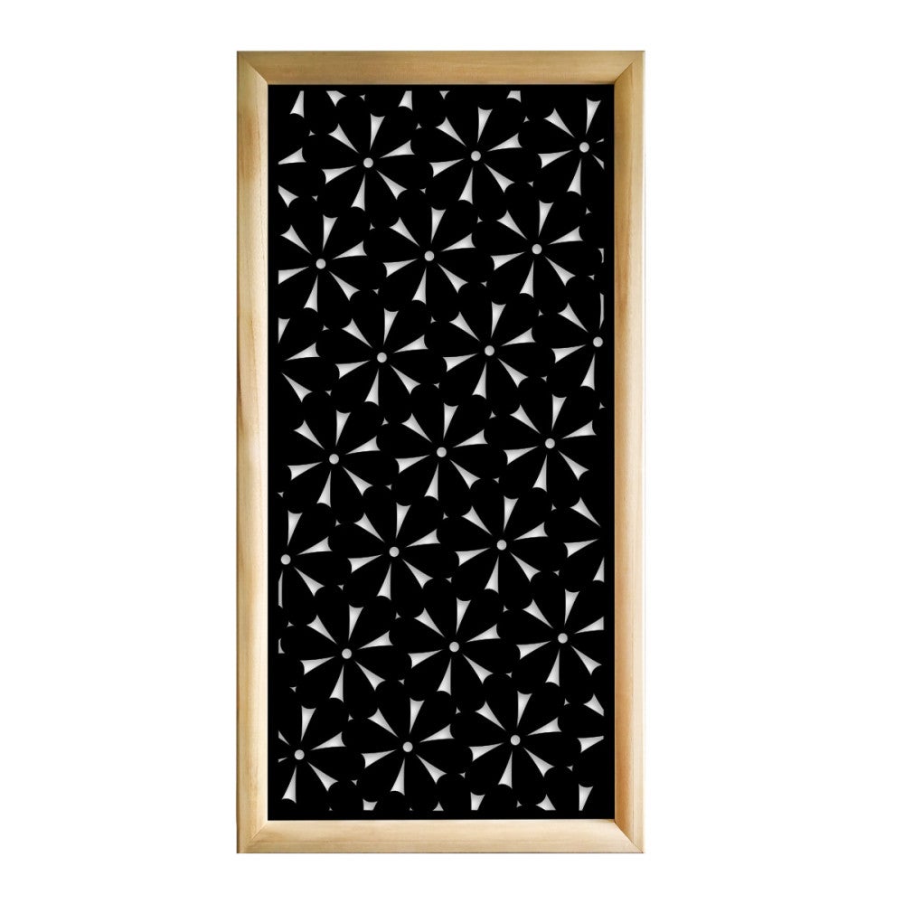 DAISY - Prostokątne moduły dekoracyjne z drewna i PVC - Rozmiar 73x148 cm - Grubość 64 mm - Kolor wewnętrzny CZARNY