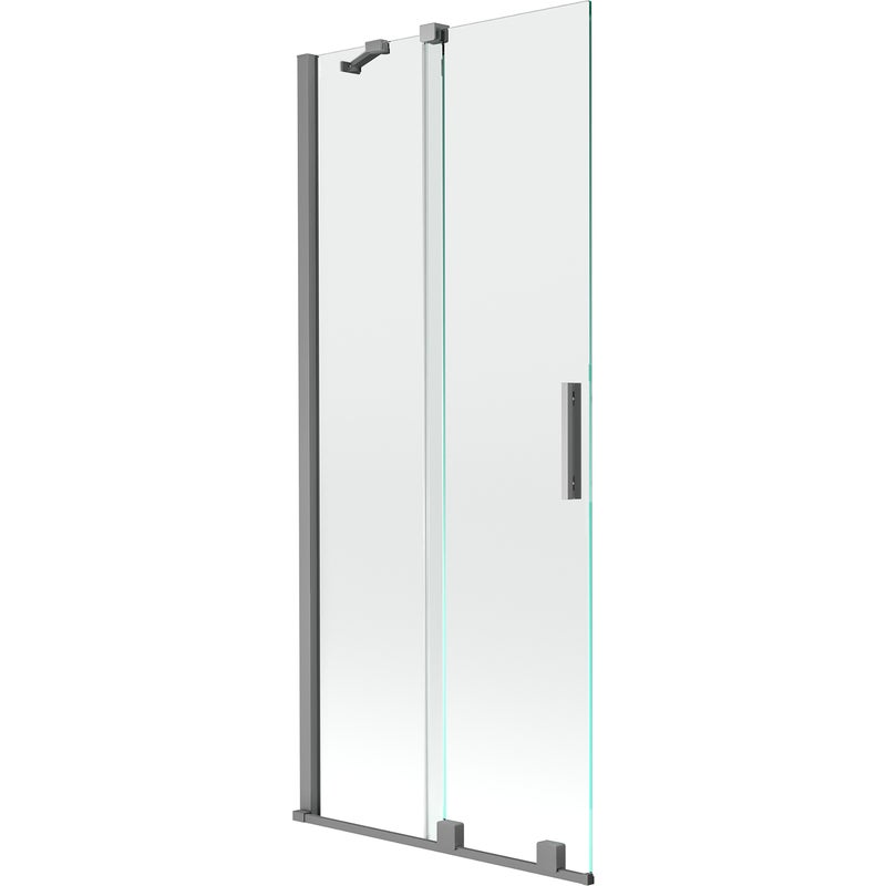 Mexen Velar parawan nawannowy 2-skrzydłowy rozsuwany 85 x 150 cm, transparent, gun metal - 896-085-000-01-95