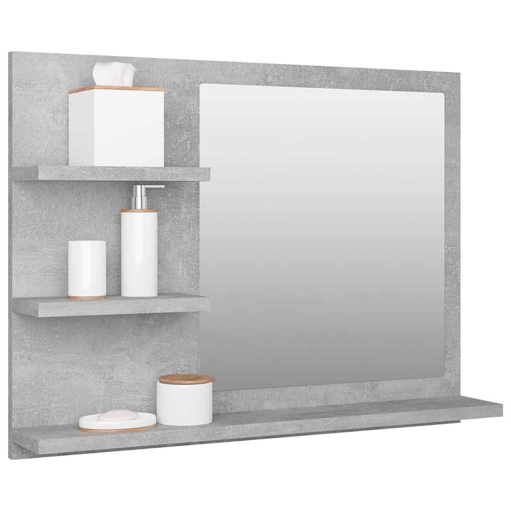 Lustro łazienkowe, szarość betonu 60x10,5x45 cm