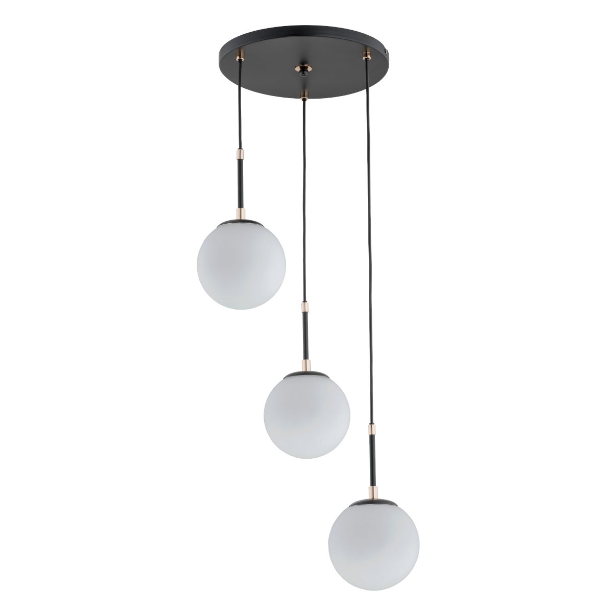 Lampa wisząca miedziane wstawki SEBIA czarna 3xE14x10W metal wym:90x36x36cm IP20 Alfa