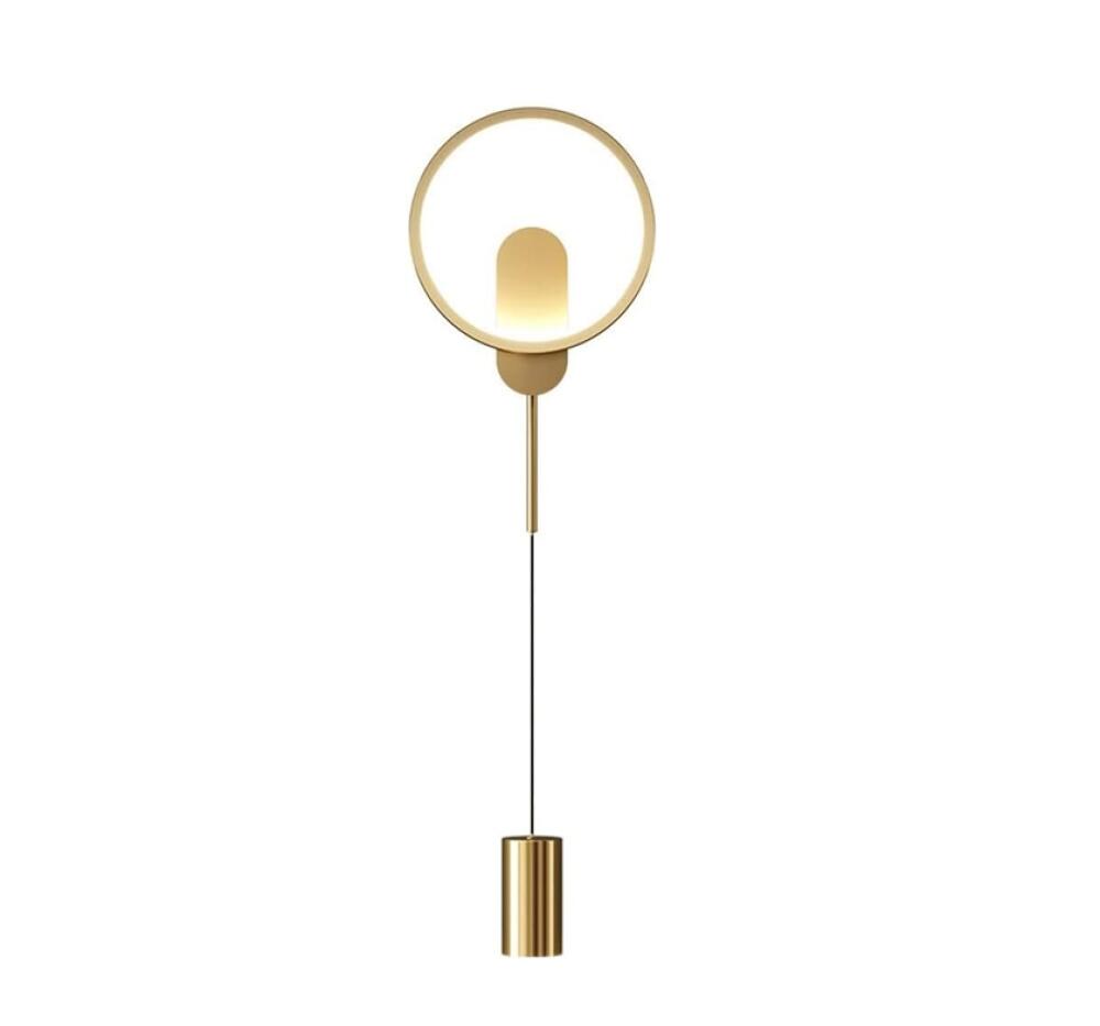 Kinkiet ścienny Nordic LED Bracket Light do salonu, geometryczna lampa ścienna, lampka nocna do sypialni, do korytarza (złota 3000 K)