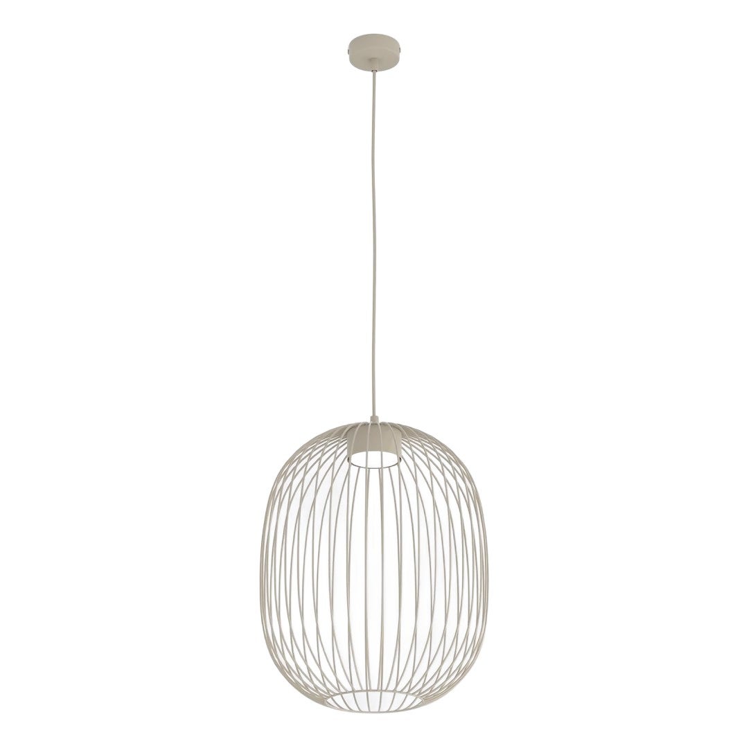 Lampa wisząca industrialna beżowa owalny druciany klosz 1xGX53 10W MANTRA Emibig