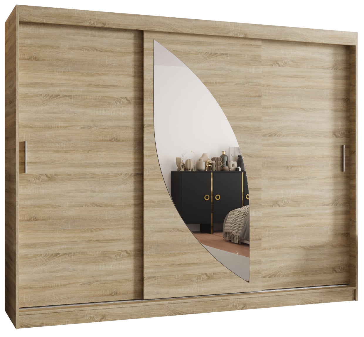 Szafa przesuwna garderoba MILO 250 x 62 x 200 cm Sonoma