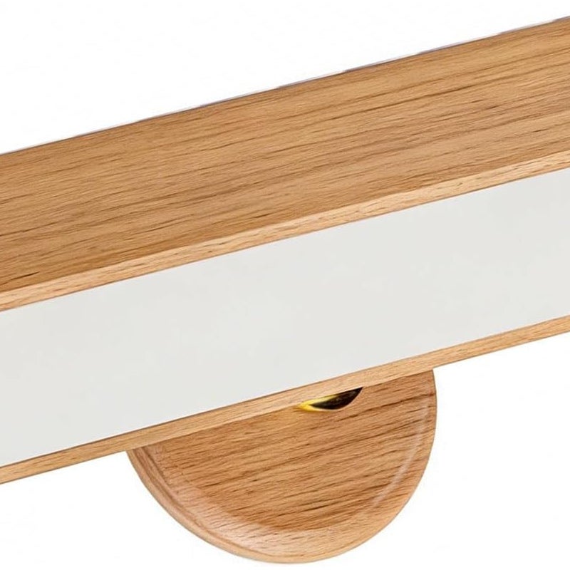 Akumulatorowa lampa ścienna LED, magnetyczna lampka nocna, regulowana jasność, obrotowa o 360° lampka do czytania z funkcją dotyku, materiał: drewno