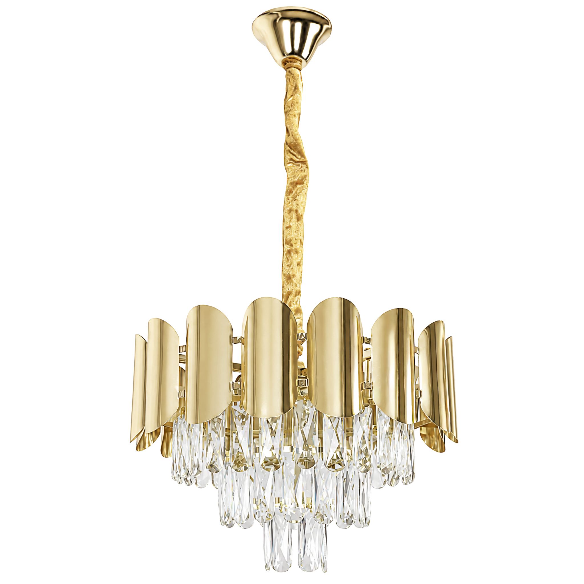 Lampa Wisząca z Kryształami Toolight SWE099-CP 40cm Złota