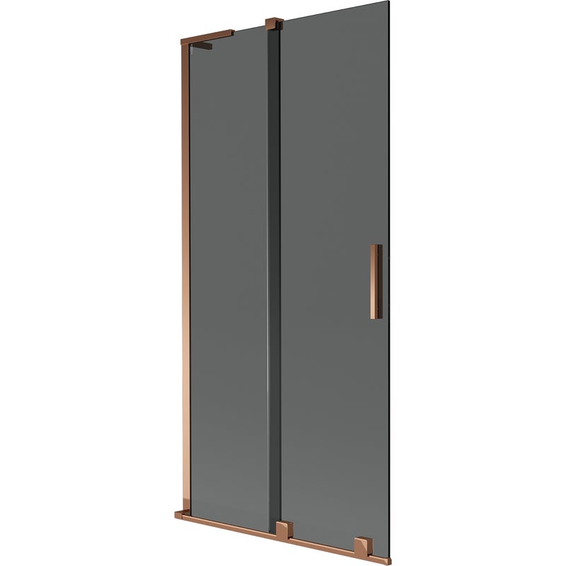 Mexen Velar L parawan nawannowy 2-skrzydłowy rozsuwany 95 x 150 cm, grafit, różowe złoto - 896-095-003-41-60