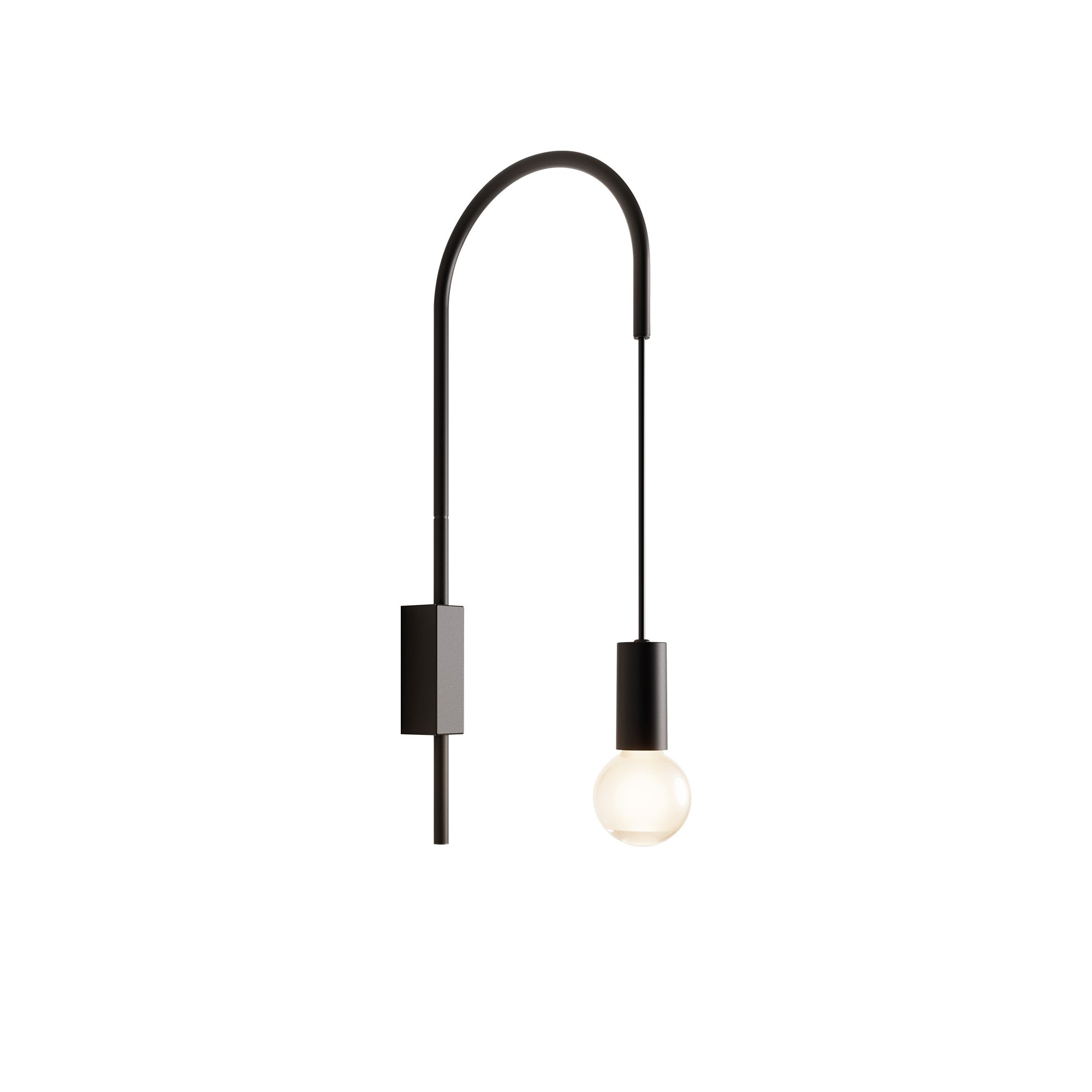 Zafferano - Kinkiet Filo, obrotowy 200°, malowany metal, żarówka E27 maks 60 W w zestawie, wys 61 cm - czarny