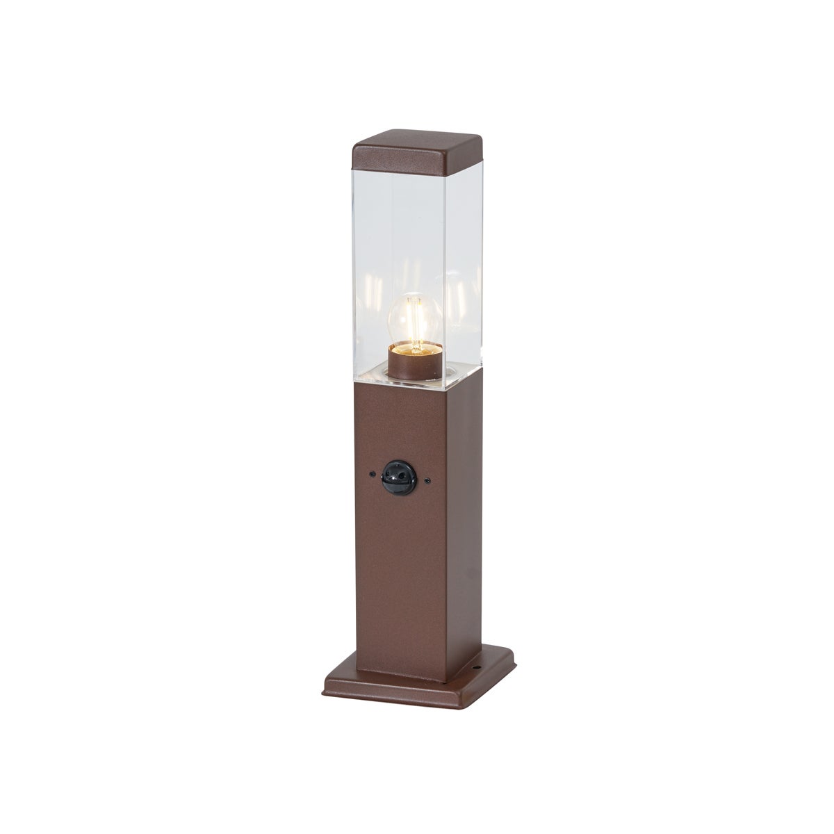 Qazqa nowoczesny lampa słupkowa do ogród - Malios - rdza-brązowy, max. 15w, kompatybilny z żarówką LED, e27, 45cm, IP44