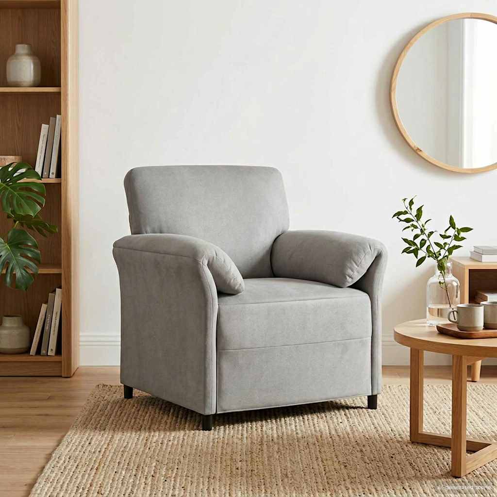 Sofa 1-osobowa jasnoszary 88 x 83 x 95 cm Welur vidaXL