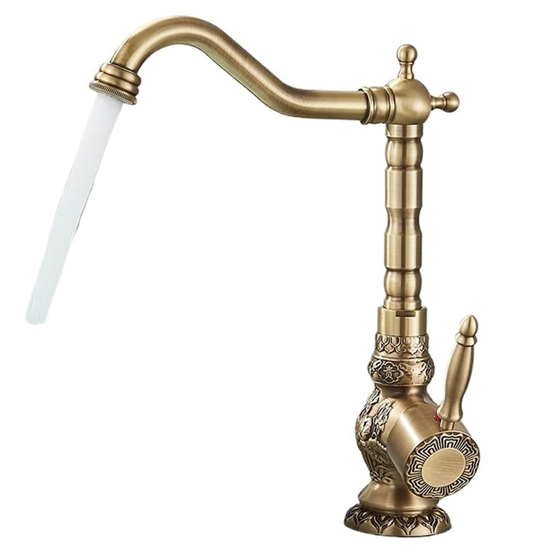 Hydrauliczna bateria umywalkowa, bateria rzeźbiona, bateria jednouchwytowa obrotowa, łazienka i kuchnia (wysoki standard).