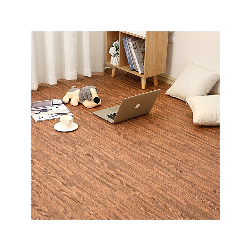 10-częściowa mata piankowa z wzorem drewna, płytki z pianki EVA – wzór ciemnego drewna – 30 x 30 x 1 cm