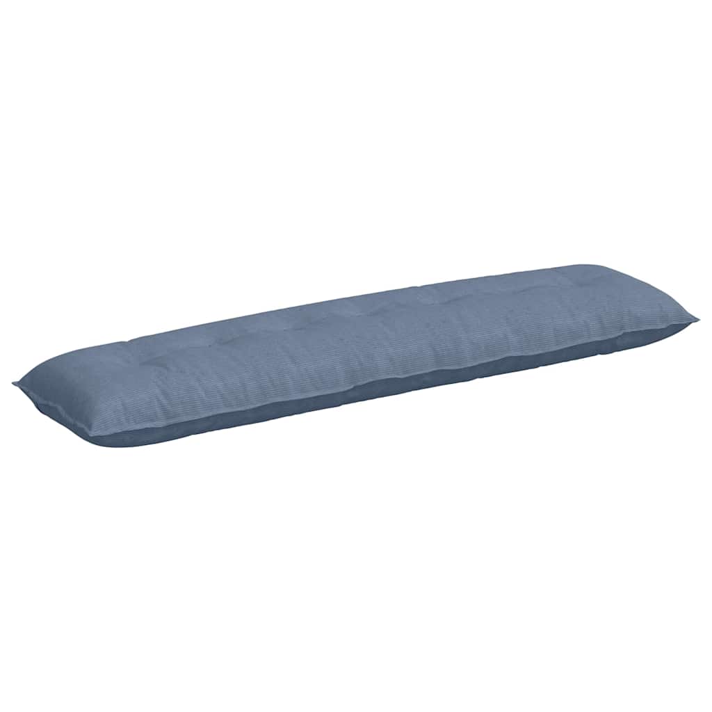 Poduszka na Plecy 50x200 cm Sztruksowa Niebieska do Salonu na Sofę