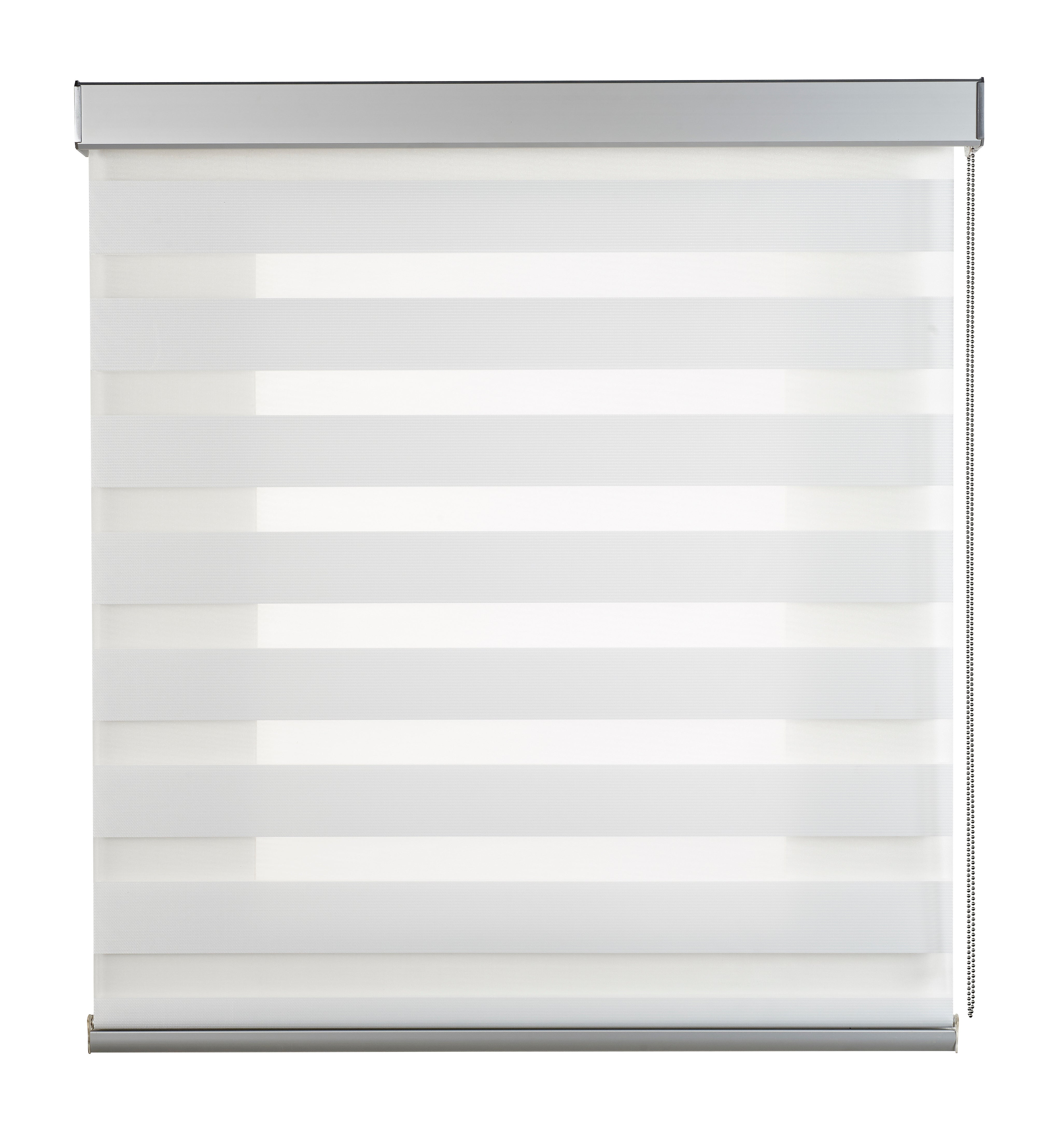 Roleta dzień i noc, roleta zwijana z najwyższej jakości wykończeniem aluminiowym, biały 120 x 250 cm