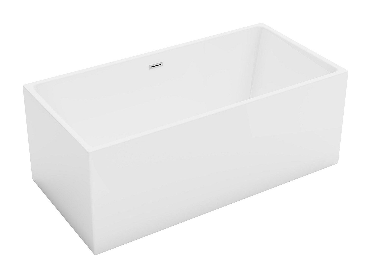 Wanna częściowo wolnostojąca prostokątna - 202 l - 150 x 75 x 58 cm - Biała - Akrylowa - PIKAIA