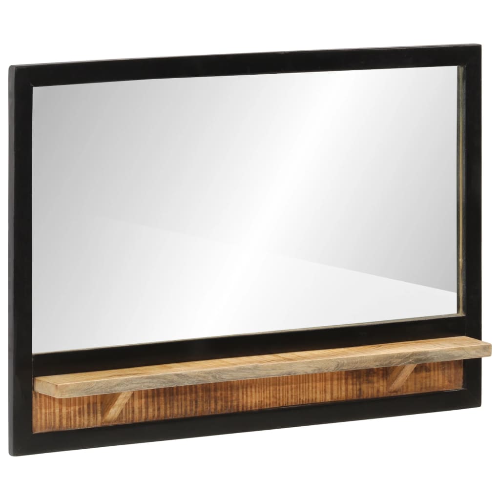 Lustro z Półką 80x55 cm z Litego Drewna Mango do Przedpokoju