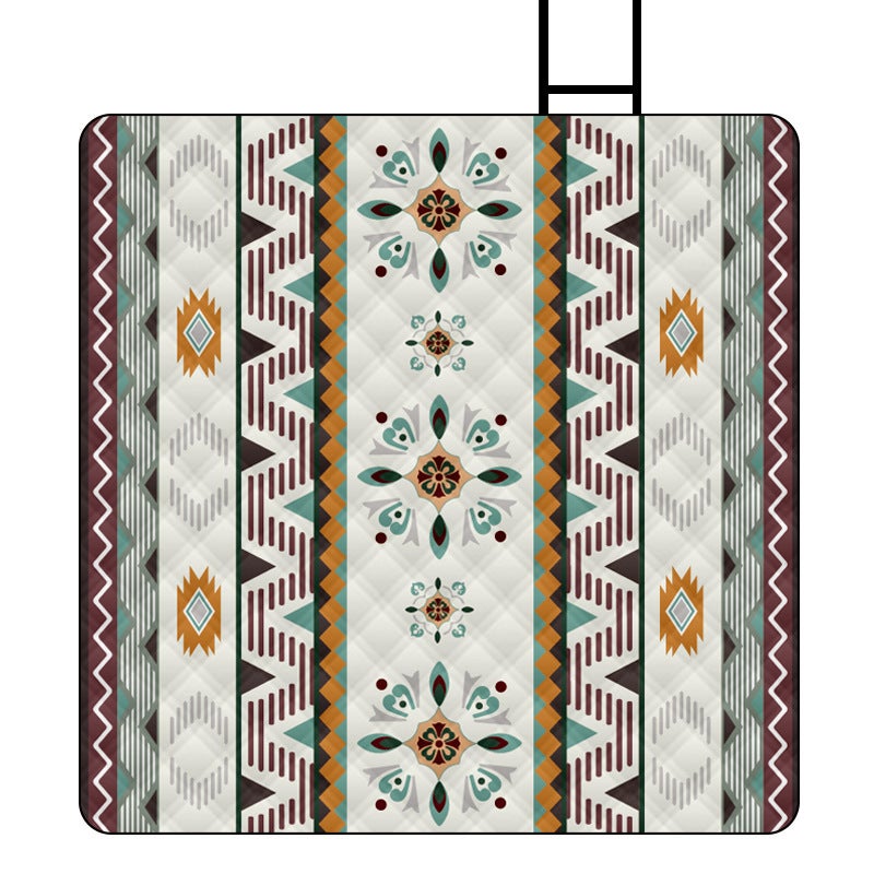 Wodoodporny koc piknikowy, składana mata plażowa, mata piknikowa, 200 * 200 cm, wzór w stylu etnicznym