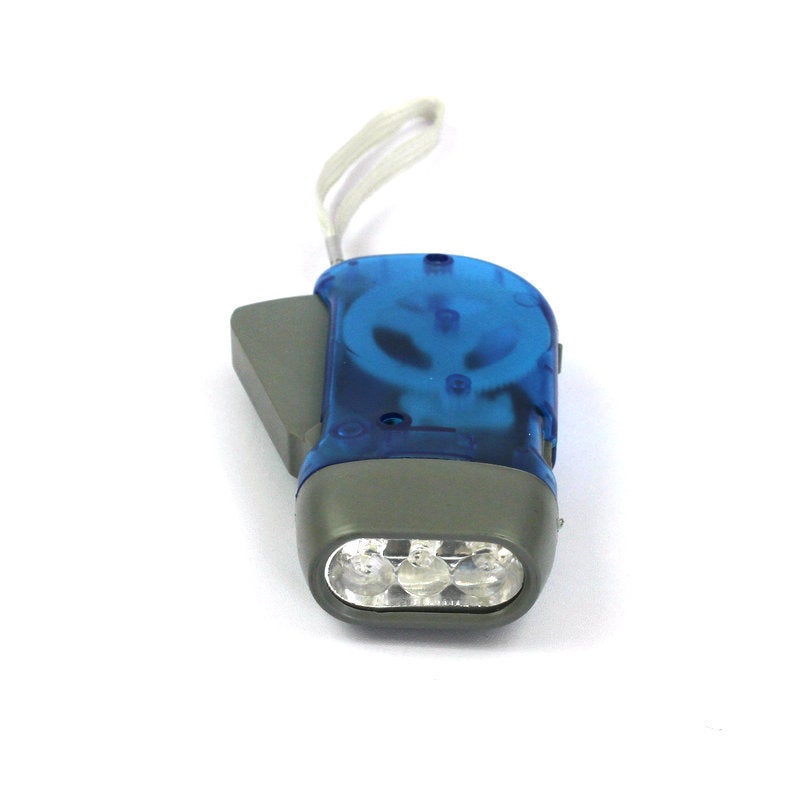 Latarka dynamo z 3 diodami LED - kolor niebieski