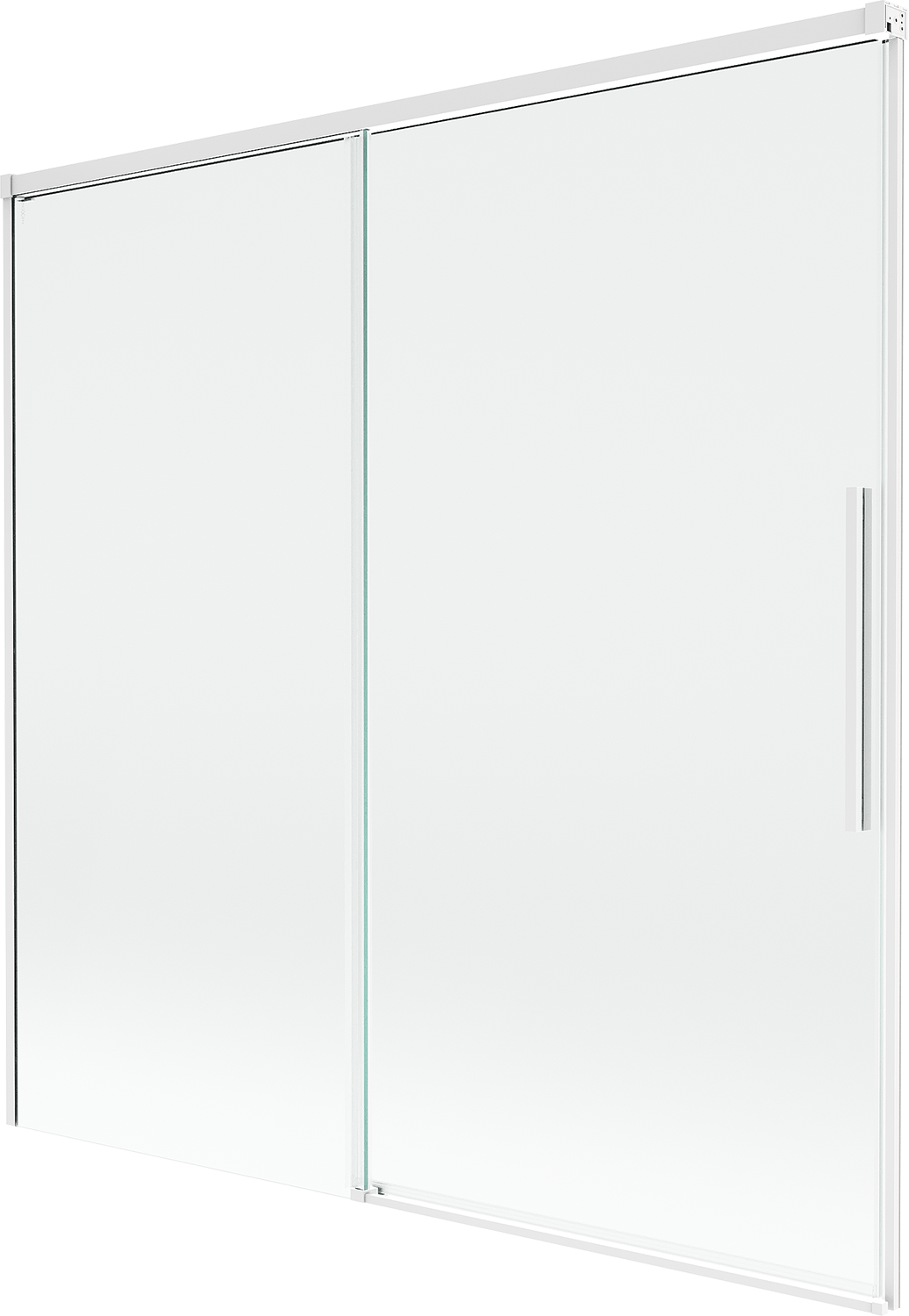 Mexen Rox parawan nawannowy 2-skrzydłowy rozsuwany 160 x 150 cm, transparent, biały - 8C9-160-001-20-00