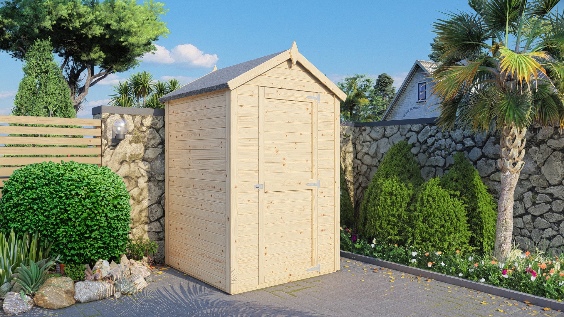 Domek ogrodowy BERTILO Mini z podłogą, ściany 14 mm, niepomalowany