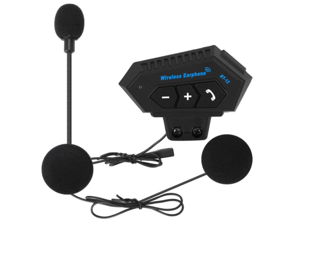 Zestaw interkomu motocyklowego BT12, zestaw słuchawkowy Bluetooth, kask motocyklowy Bluetooth, kask z głośnikami, obsługa połączeń w trybie głośnomówi