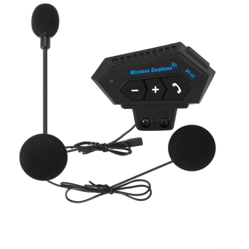 Zestaw interkomu motocyklowego BT12, zestaw słuchawkowy Bluetooth, kask motocyklowy Bluetooth, kask z głośnikami, obsługa połączeń w trybie głośnomówi