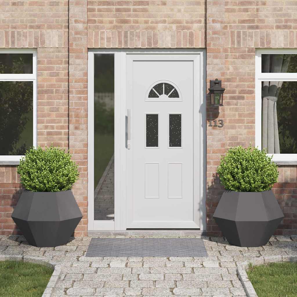 Donica 2 pcs Czarny 75 x 75 x 60 cm Stal vidaXL