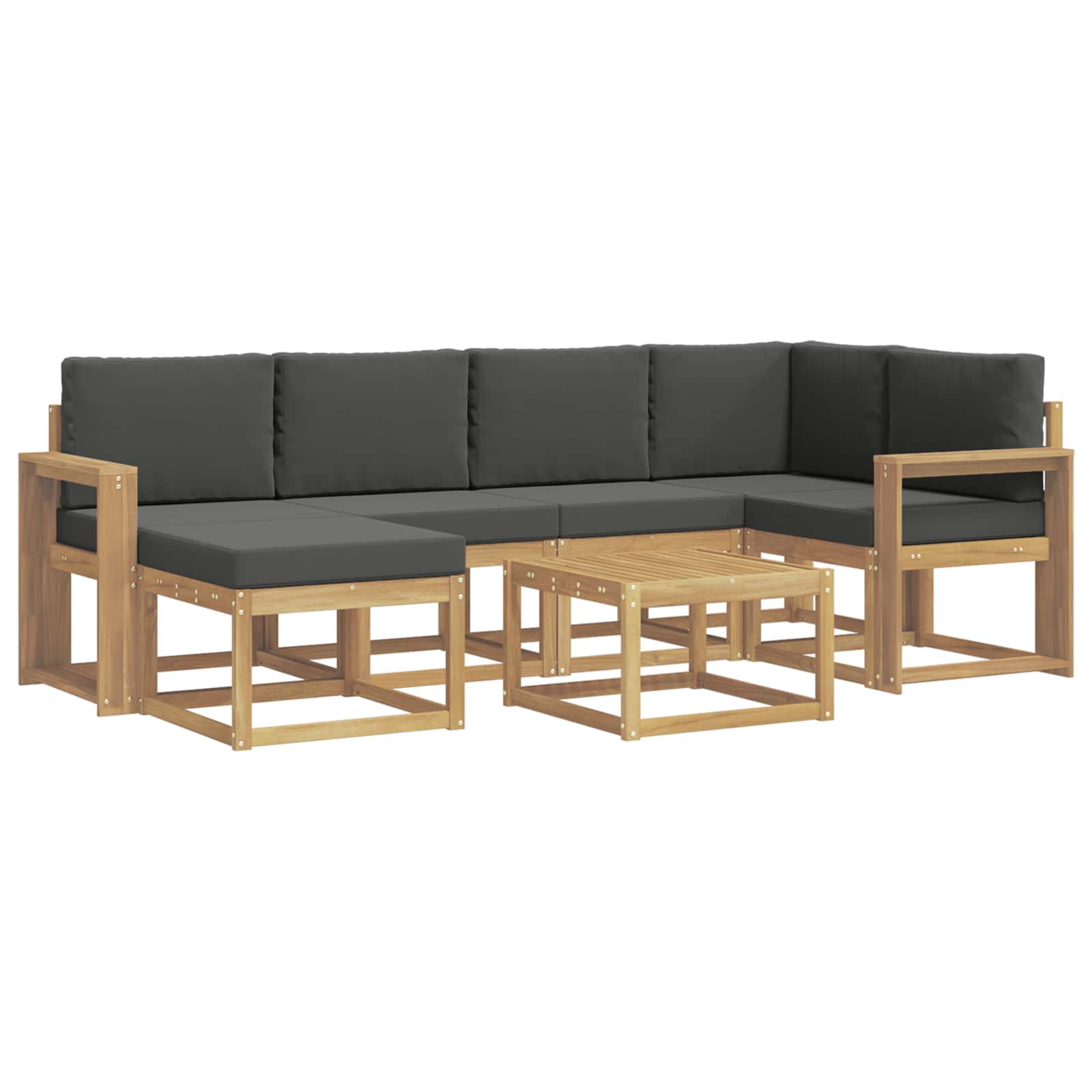 Zestaw sof na zewnątrz z poduszką 7 pcs Biały i antracyt