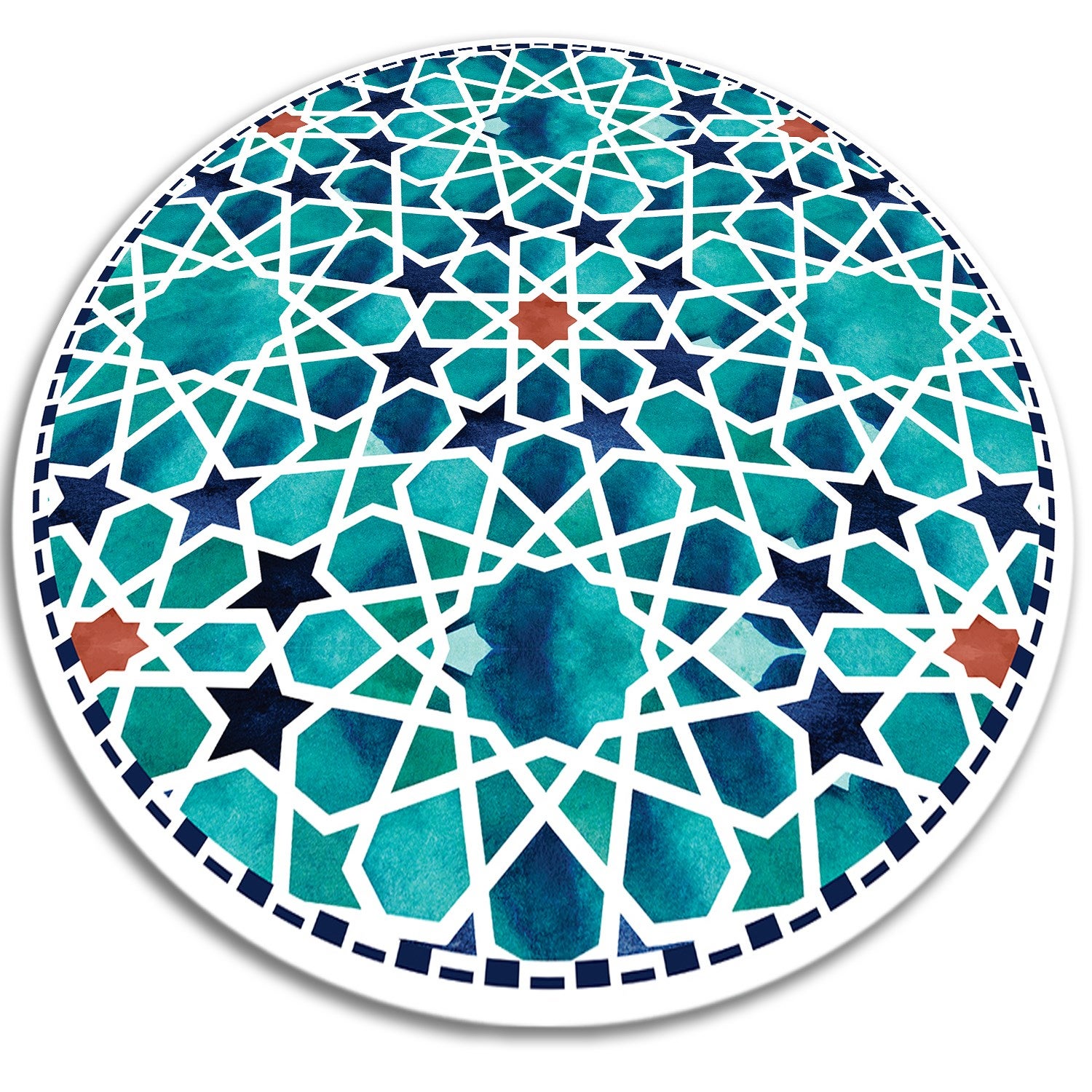 Dywan wzorzysty okrągły, gwiazdy geometryczne nowoczesny graficzny motyw 70x70 cm – Tulup