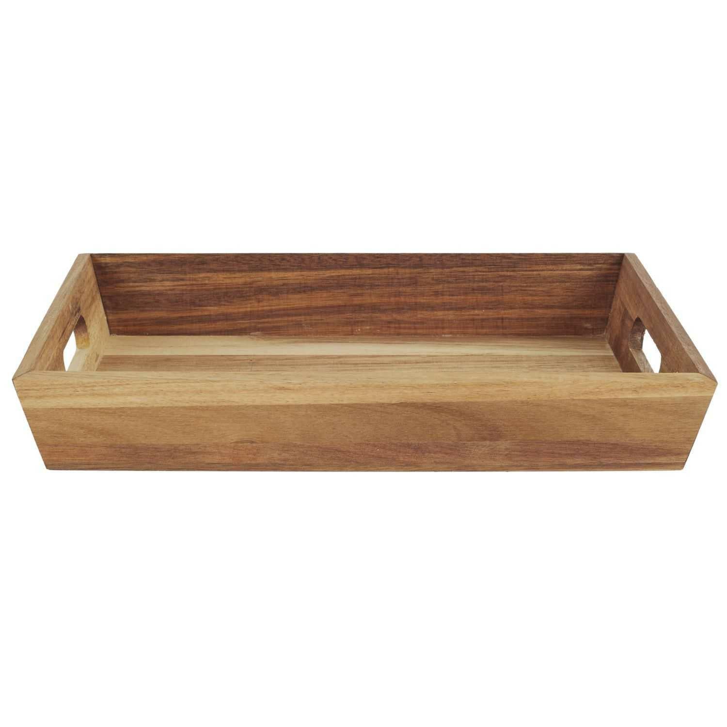 Taca śniadaniowa drewniana RUSTIC akacja z uchwytami 32x23x5 cm 1 szt.