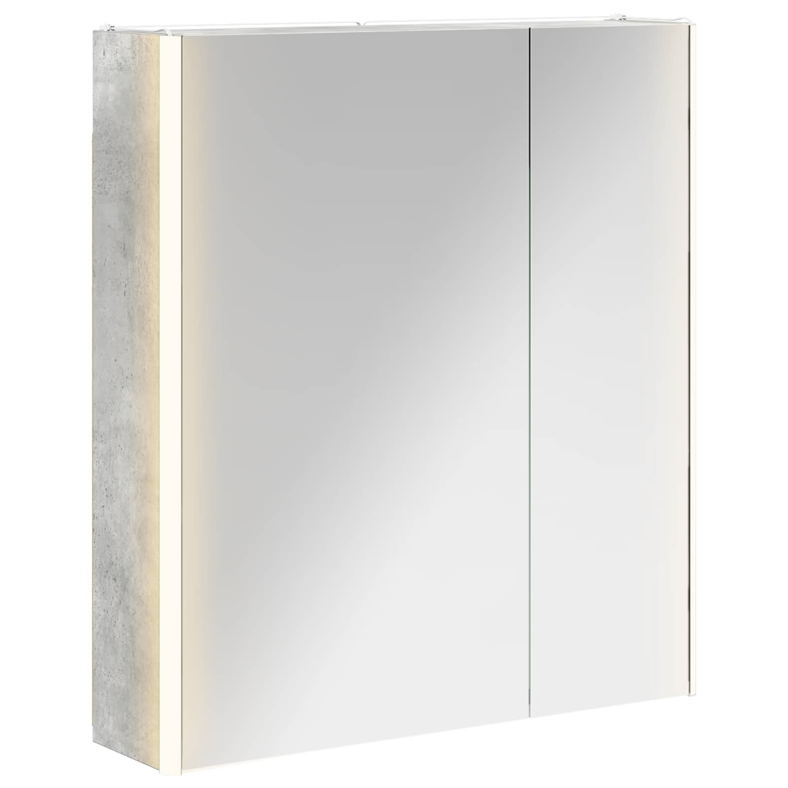 Szafka z lustrem do łazienki Betonowy szary 63,5 x 15,5 x 70 cm