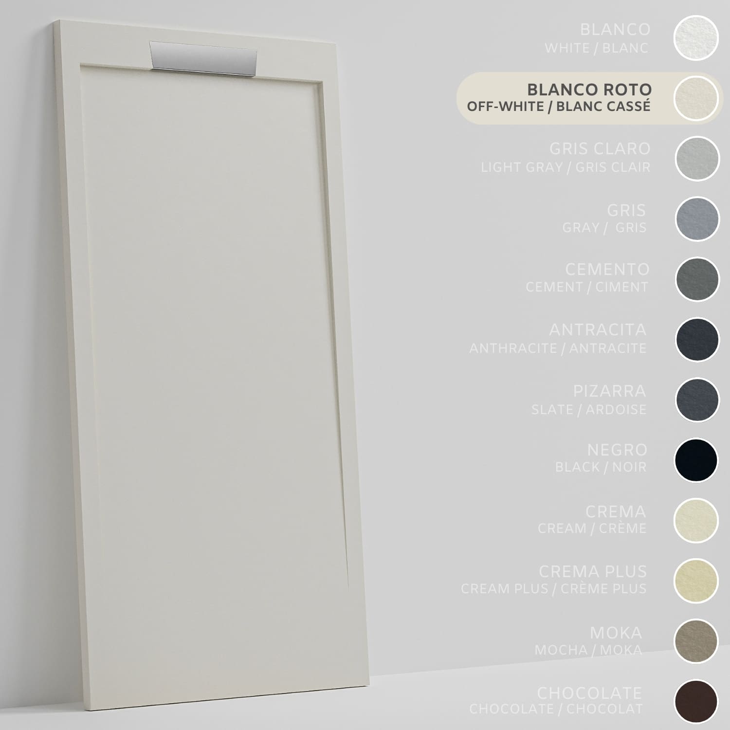 SOULHOME Brodzik prysznicowy– Żywica– Gel Coat– Gładka/Kamienna tekstura – Antypoślizgowy – złamana biel- 180X70- Niski 3cm– Elegancki