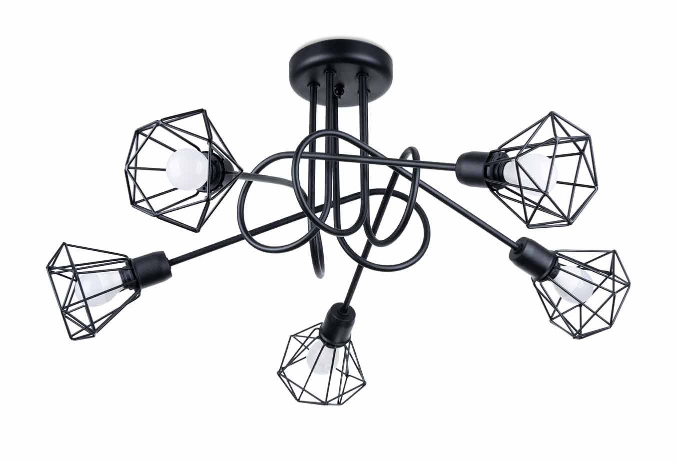 Lustre Acier Noir E14 5 Artemis