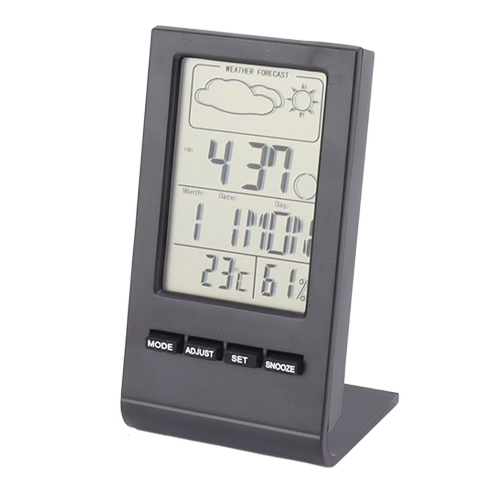 Higrometr cyfrowy LCD, termometr wewnętrzny, monitor wilgotności z alarmem, czarny