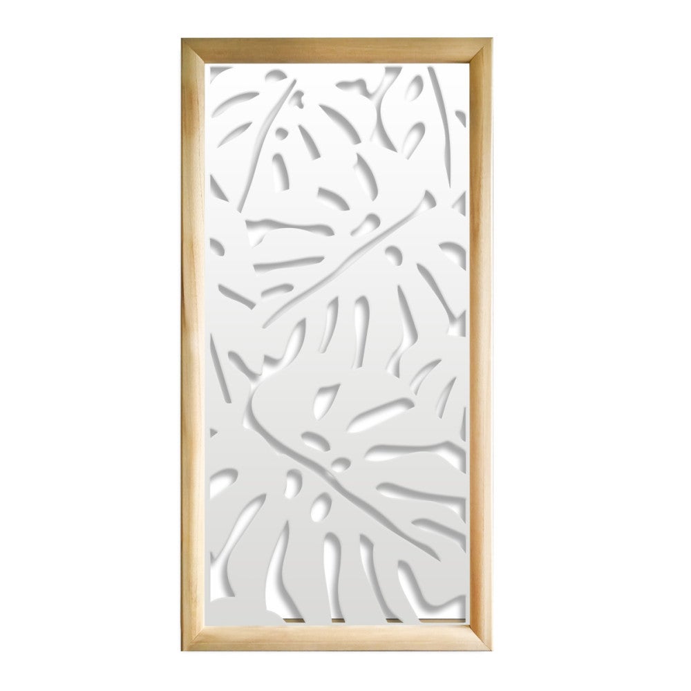 PHILODENDRON - Prostokątne moduły dekoracyjne z drewna i PCV - Rozmiar 73x148 cm - Grubość 64 mm - Kolor wewnętrzny BIAŁY