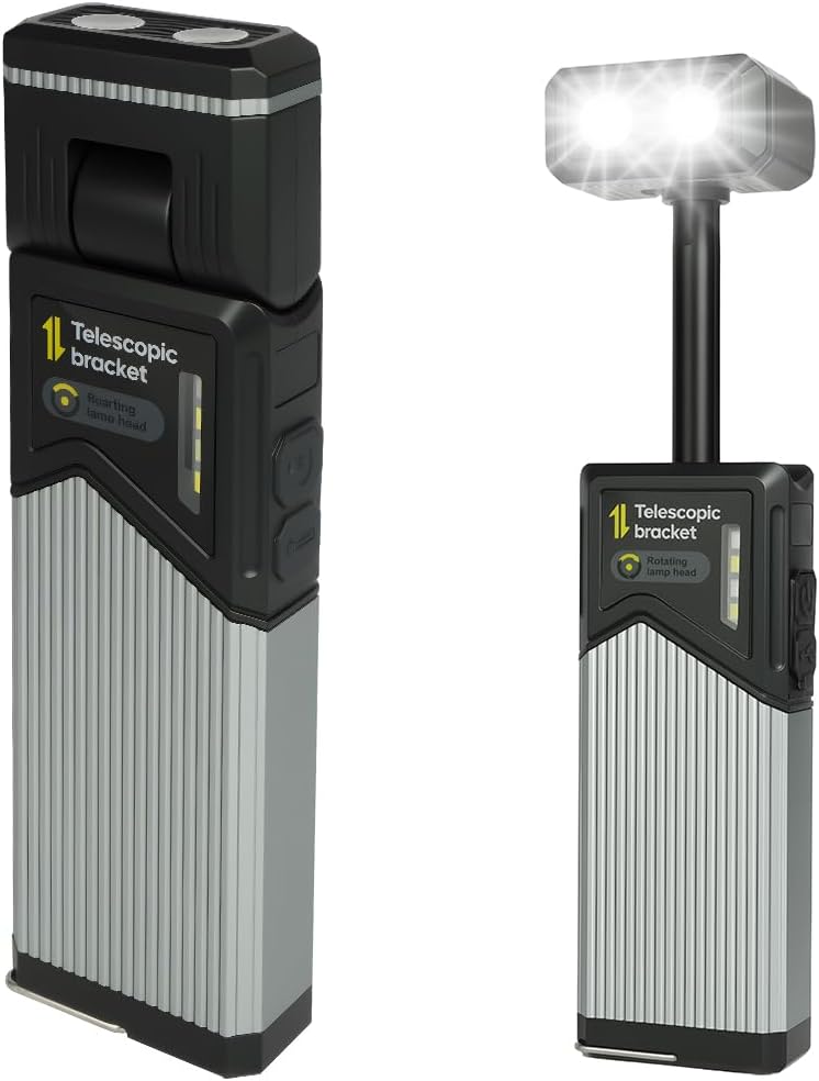 1 szt. Rozkładana i jasna lampa kempingowa, wisząca lampa LED do namiotu, obrót o 270°, akumulatorowa lampa robocza z magnesem
