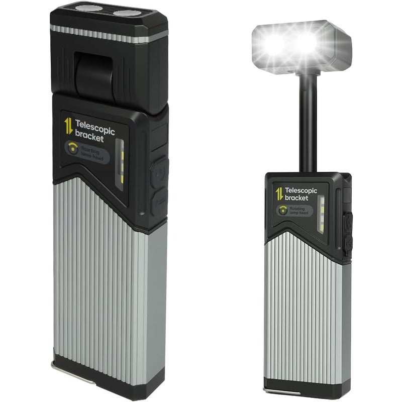 1 szt. Rozkładana i jasna lampa kempingowa, wisząca lampa LED do namiotu, obrót o 270°, akumulatorowa lampa robocza z magnesem