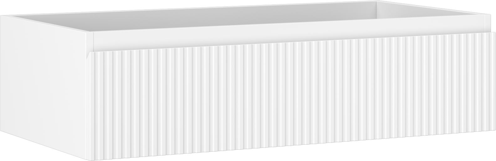 Mexen Rivel szafka łazienkowa podumywalkowa 90 cm, 1 szuflada, ryflowana , biała mat - 91A20-09023-1-BF01