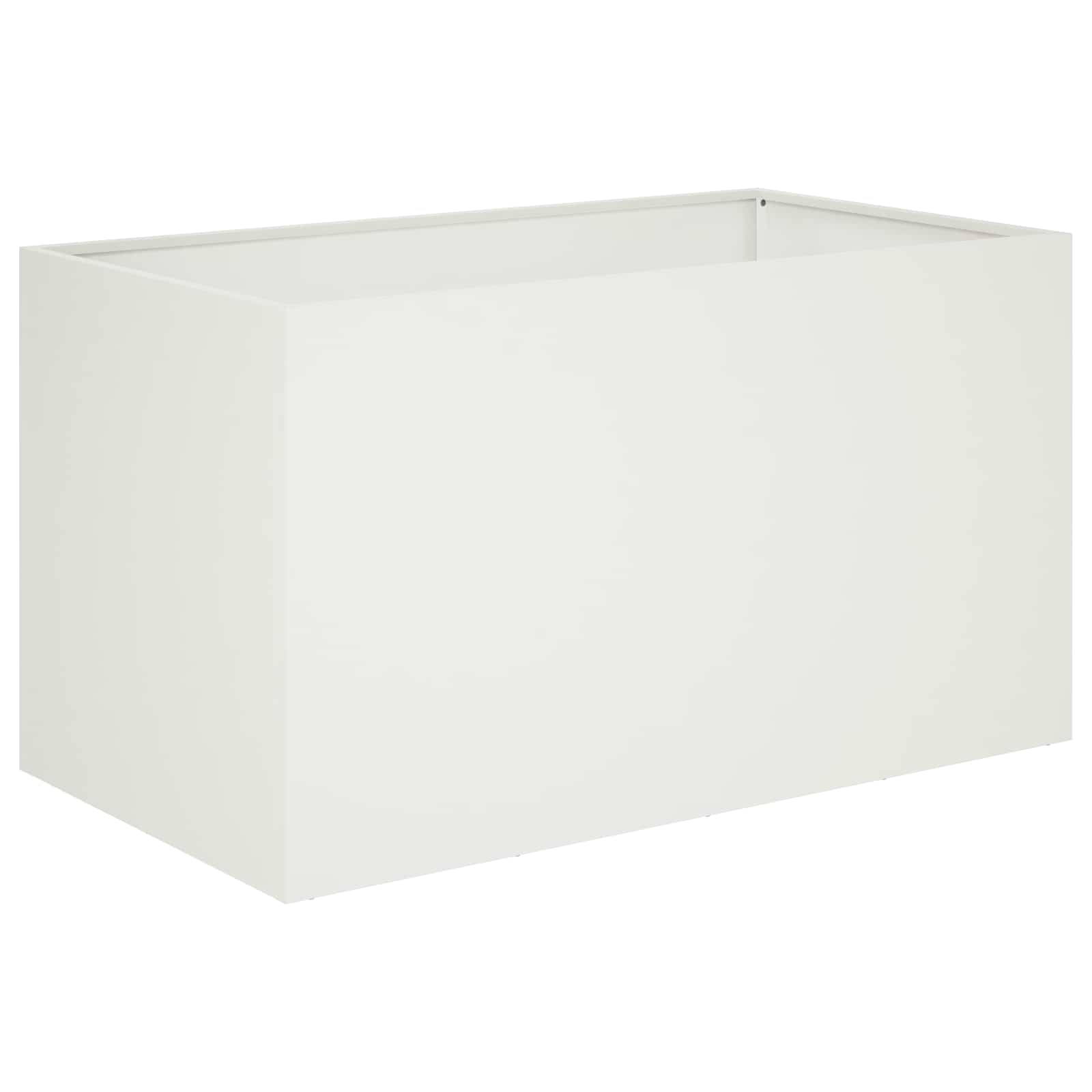 Donica Ogrodowa Stalowa 100x50x50 cm Biała na Taras na Balkon na Kwiaty