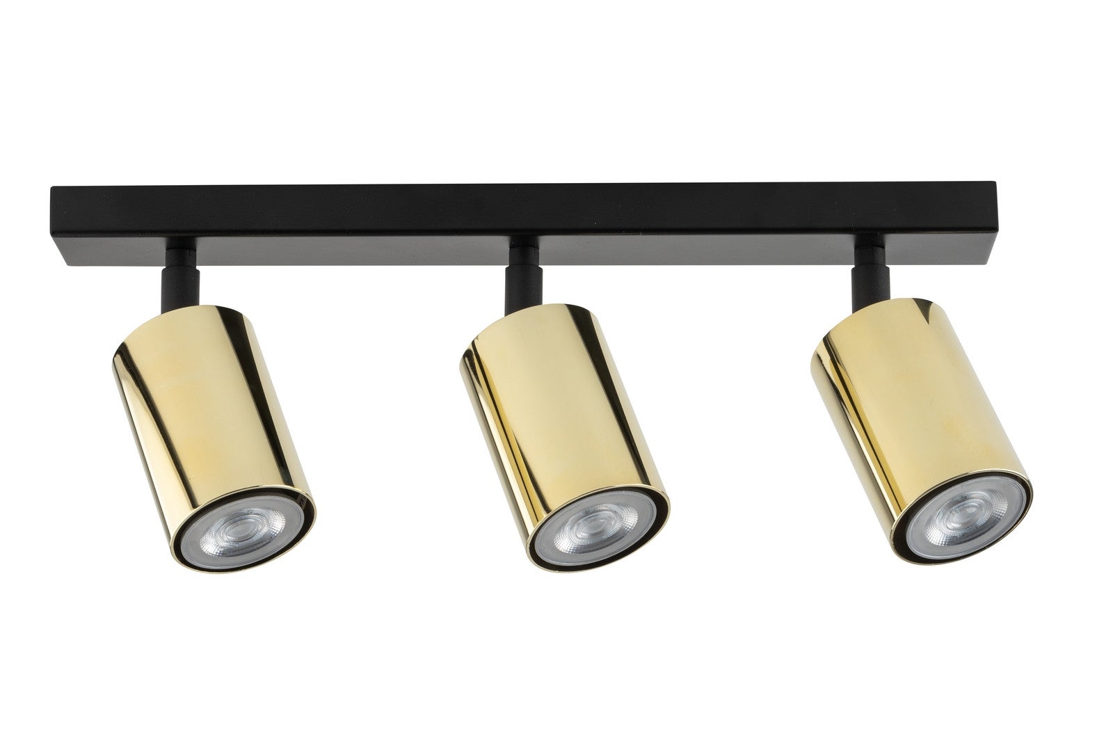 Lampa sufitowa nowoczesna czarno-mosiężna listwa 3 reflektorki 3xGU10 25W Zoom Sigma Lighting