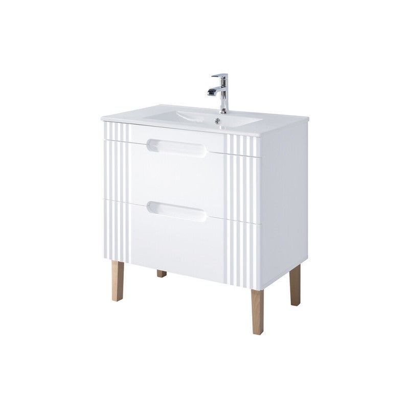 Zestaw mebli łazienkowych 80cm Comad Fiji White z umywalką