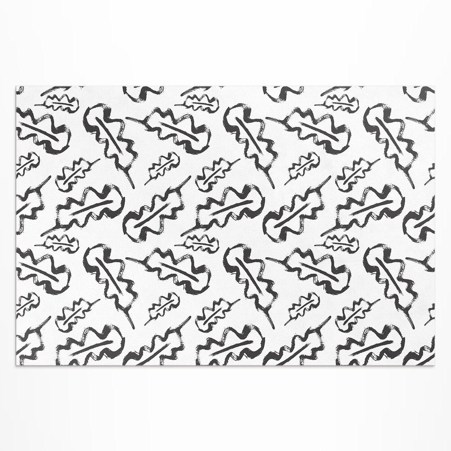 Mata winylowa, dywan winylowy malowane liście w stylu minimalistycznym 225x150 cm ArtPrintCave