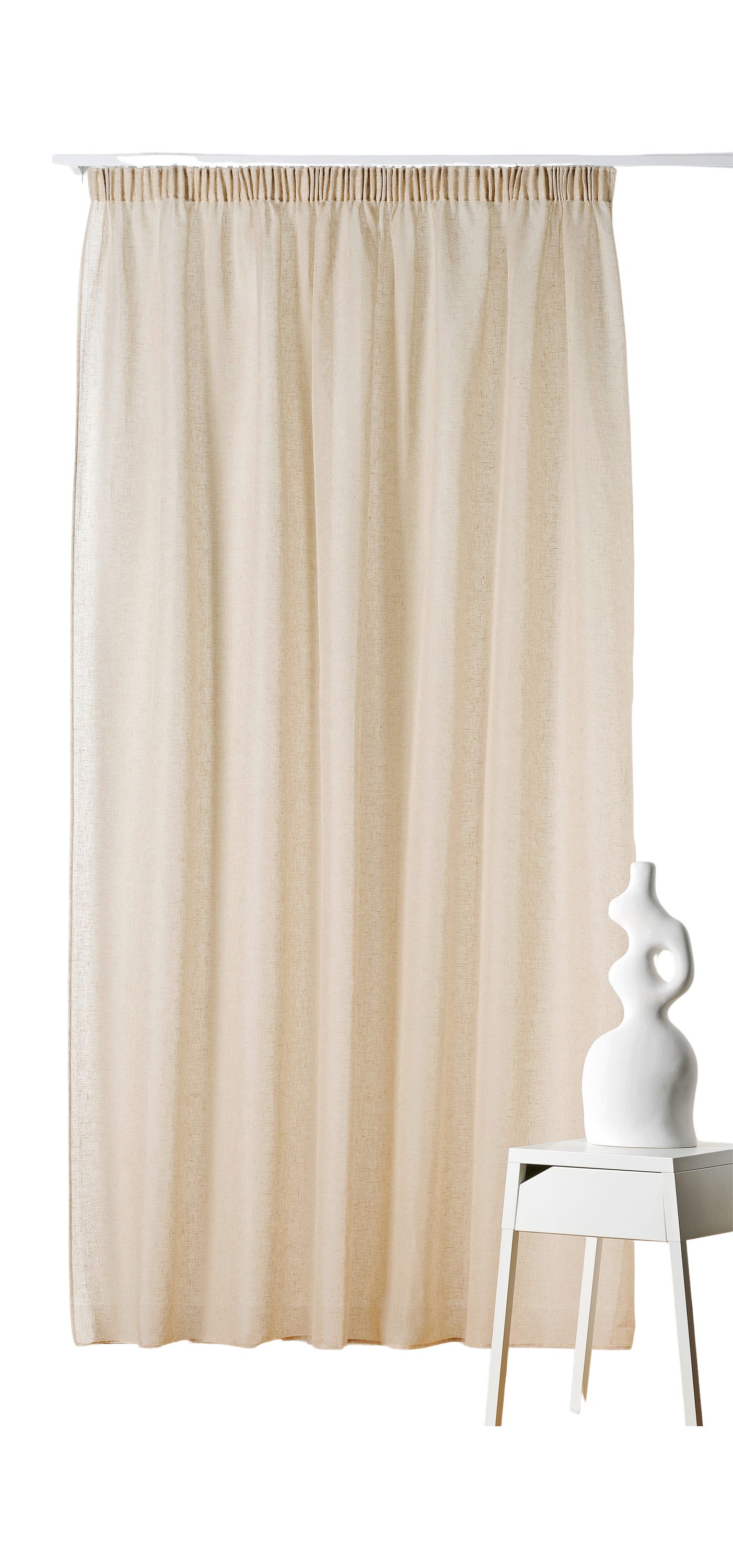 Półprzezroczysta firana, Kaolin, beżowa, wys. 260 x szer. 240 cm