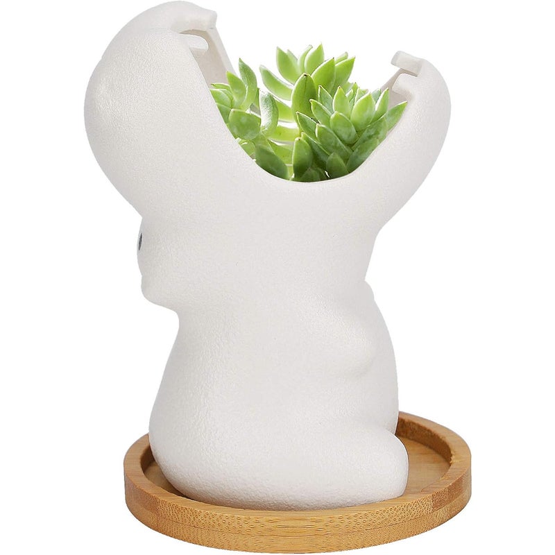 9,5 cm Białe ceramiczne doniczki, doniczki na sukulenty, mini doniczki hipopotamy, ceramiczne doniczki dekoracyjne.