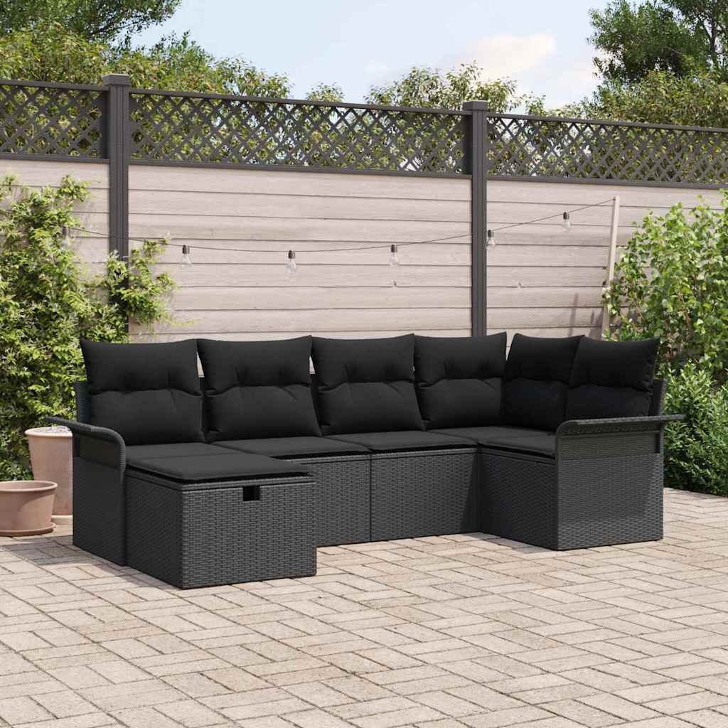 Zestaw Sof na Ogród z poduszką 6 pcs Polirattan vidaXL