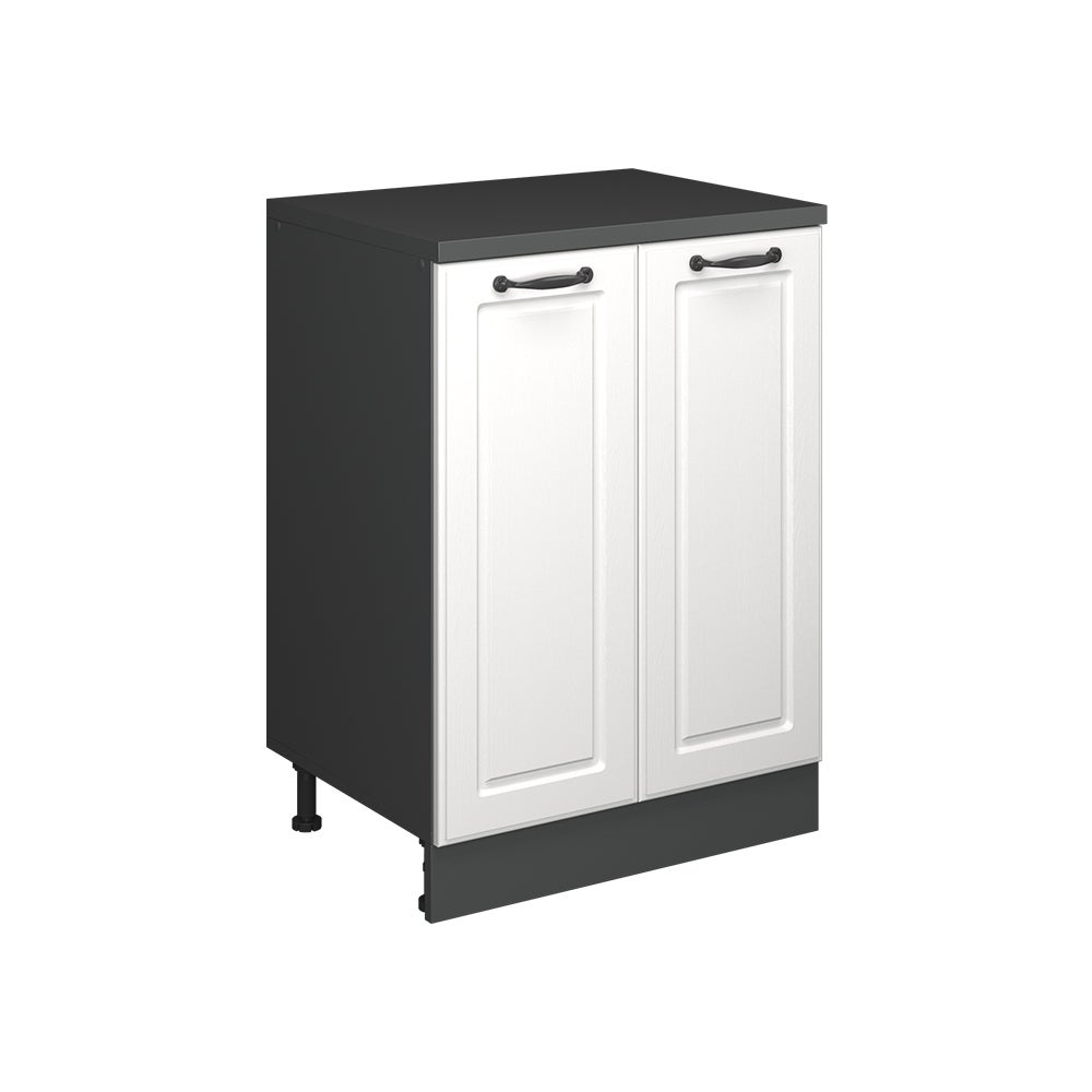 Vicco Szafka rozszerzająca Rion, Biały rustykalny/Antracyt, 60 x 46 cm bez skosu z 2 drzwiami