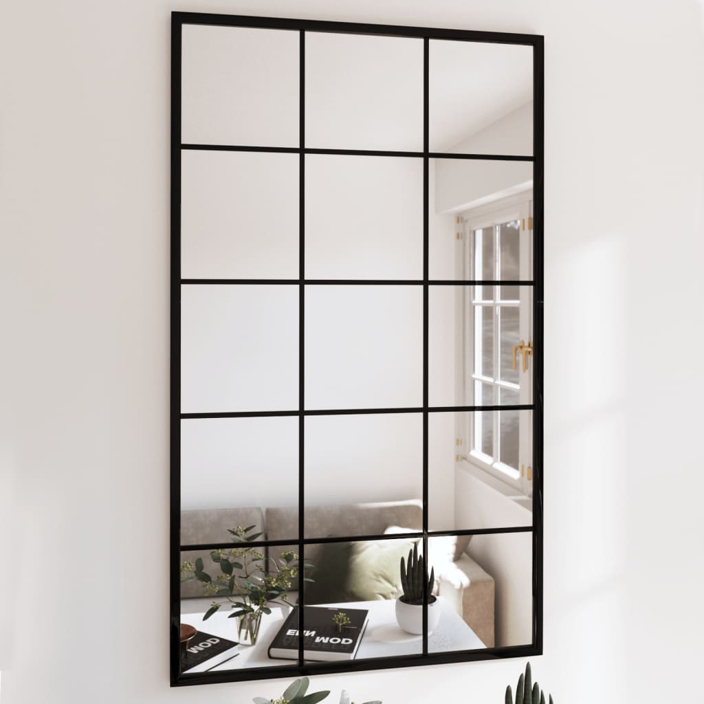 Lustra ścienne, 3 szt., czarna rama, 100 x 60 cm, metal vidaXL