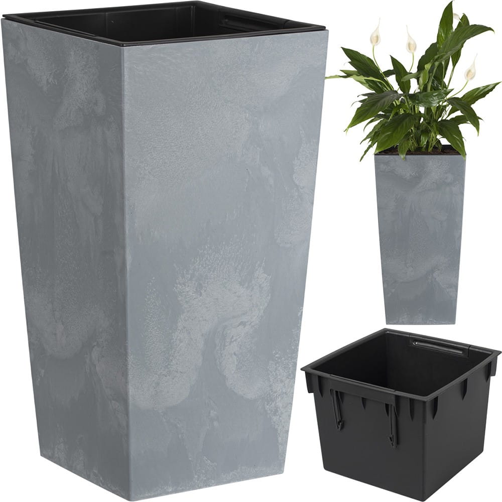 Doniczka Prosperplast URBI SQUARE BETON EFFECT - beton DURS240E-422U